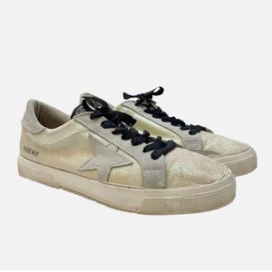 Golden Goose Glitter Sneakers - Cream and Black